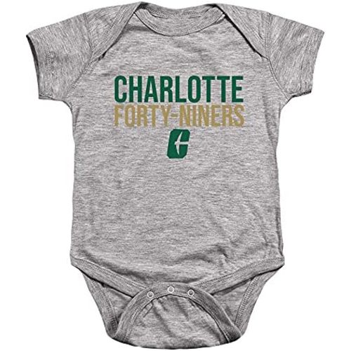 University of North Carolina at Charlotte Official Stacked Unisex Infant Snap Suit for Baby