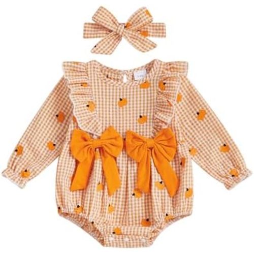 Baby Girl Christmas Outfit Santa Embroidery Bubble Romper Long Sleeve Plaid Ruffle Onesie Christmas Clothes