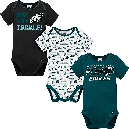 Gerber NFL Unisex Baby Nfl Team 3 Pack Short Sleeve Onesie Bodysuit