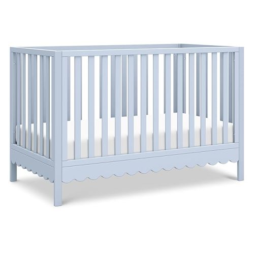 Davinci Sammy Scallop 4-in-1 Convertible Crib in Powder Blue, GREENGUARD Gold Certified