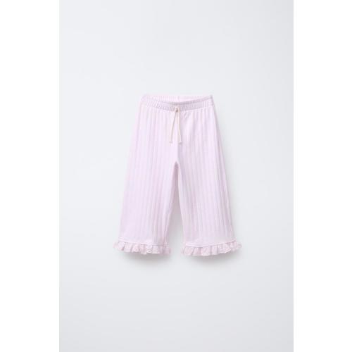 SWISS EMBROIDERED JACQUARD PANTS - Pink / Mauve | ZARA United States