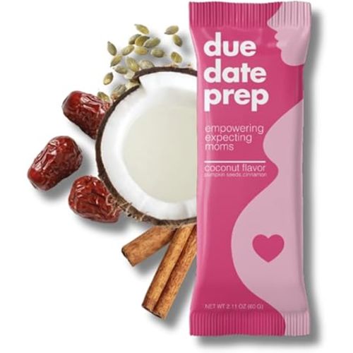 Due Date Prep Snack Bars – Natural Labor Prep Support for Pregnant Women | Organic, Gluten-Free, Kosher | Third Trimester Snacks with Dates for Healthy Pregnancy
