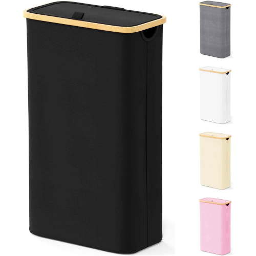 SpaceAid, Slim Laundry Hamper, 65L, with Lid, Black