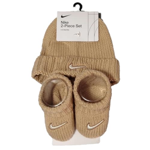 Nike Cable Knit Hat And Booties, 2 Piece Set, Newborn Baby Boys or Girls