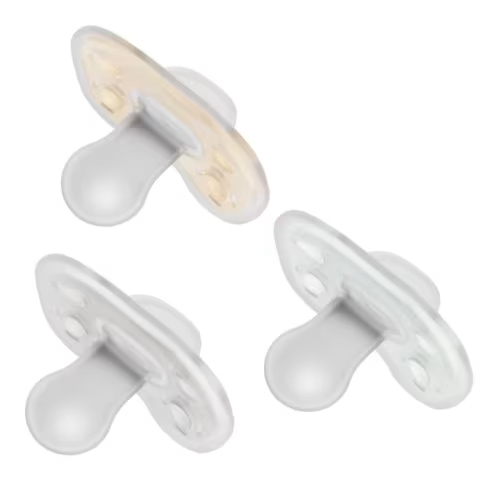 Dr. Brown's Advantage One-Piece Silicone Baby Pacifier, Fully Symmetrical Soother, Neutral, 0-6m, BPA Free, 3 Pack