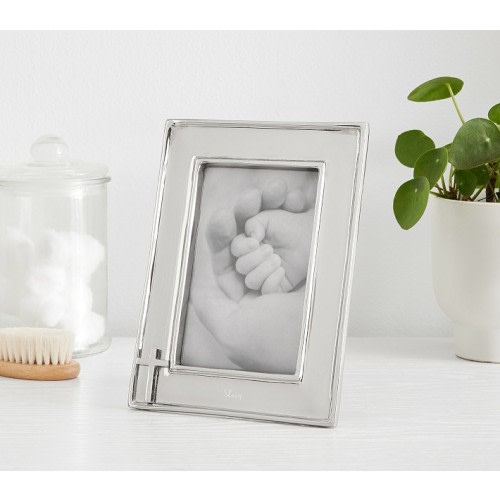 Baptism Cross Silver Frame