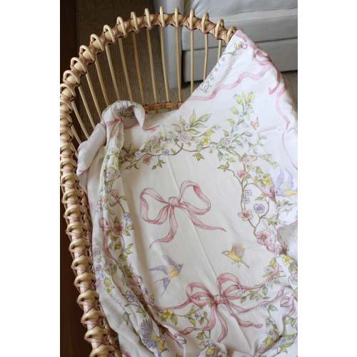 Rose Ribbon Garden Muslin Blanket