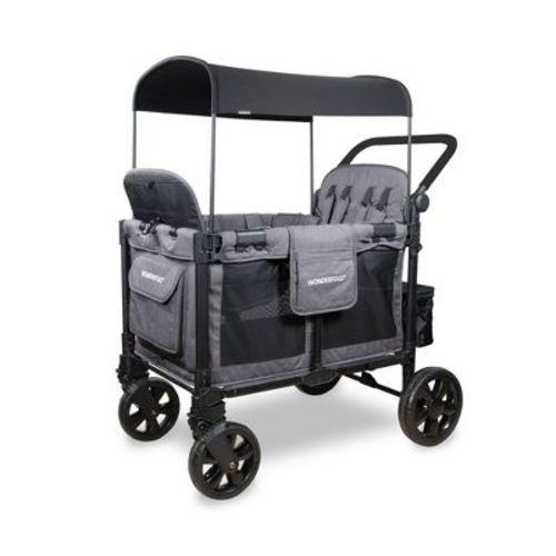 WONDERFOLD W4 Elite Pro Wagon Stroller - Charcoal Gray: 4-Seater, Aluminum & Fabric, 300 Lbs Capacity, All-Terrain Tires