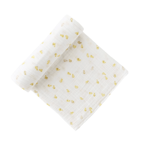Organic Cotton Muslin Swaddle - Cheerful Chick