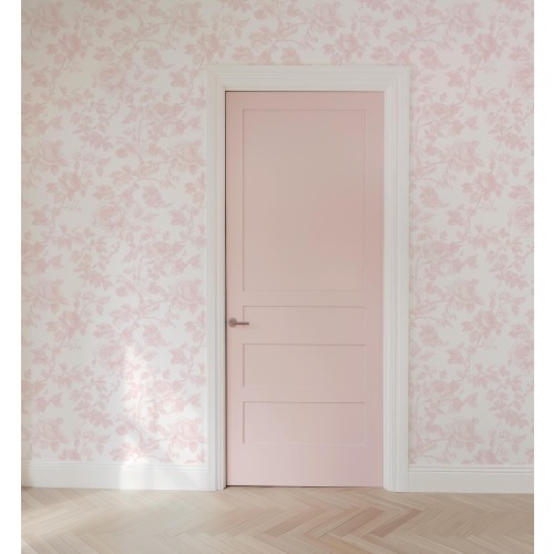 Pink Toile Peel and Stick Wallpaper: Grandmillennial Nursery Decor
