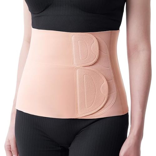 Momcozy Ergowrap Abdominal Binder Postpartum, Post Surgery Belly Binder with 3D Lifting & Back Support, 9" Tummy Tuck Compression Garment
