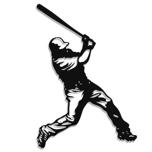 Paquesta Metal Baseball Wall Decor for Boys Room Sports Wall Art Base ball Sign Accessories for Boys Bedroom Gift for Boy (Baseball Wall Decor A)