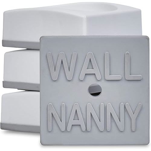 Wall Nanny Mini - Smallest Baby Gate Wall Protector (Made in USA) Protect Walls & Doorways from Pet Gates & Dog Gate Spindles - Child Pressure Mounted Baby Gate for Stairs Wall Cup (White) 4 Pack