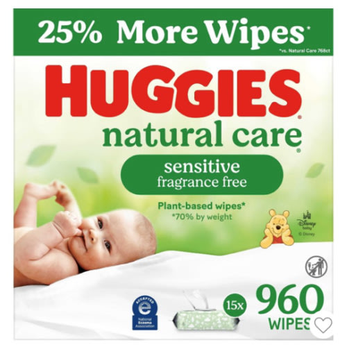 Huggies Natural Care Sensitive Unscented Baby Wiped