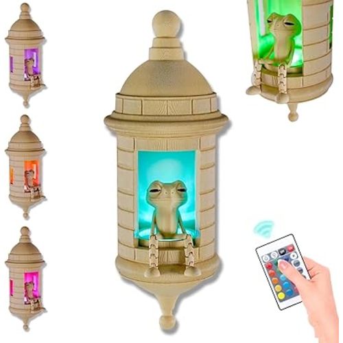 Puerto Rican Garita Coqui Lamp, Puerto Rican Frog Lamp with Sound, Multi-Color Changing Coqui Frog Light for Wall with Remote Control, Caribbean Wall Night Light for Corridor Room Garden Decor