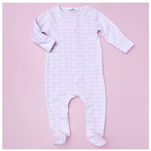 Magnolia Baby Girl Little Sister Printed Footie