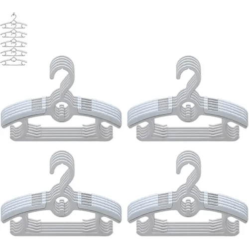 Baby Nursery Closet Hangers, Ultra Thin Non-Slip and Extendable Laundry Infant Pant Hanger for Newborn Clothes 20pcs11-14" Adjustable Children Coat Hanger for Girl Boy Toddler Kids Child