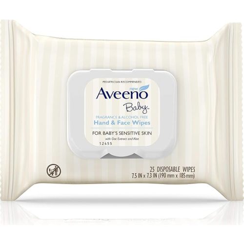 Baby Hand & Face Wipes, 25 Disposable Wipes, Aveeno