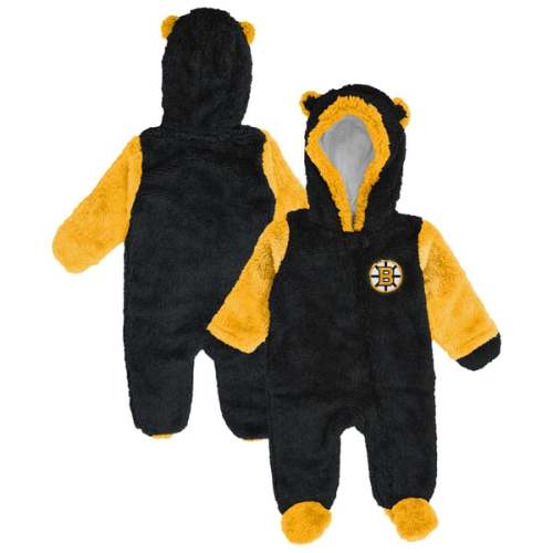 Boston Bruins Outerstuff Newborn & Infant Stay Napping Fleece Bunting Full-Zip Sleeper - Black