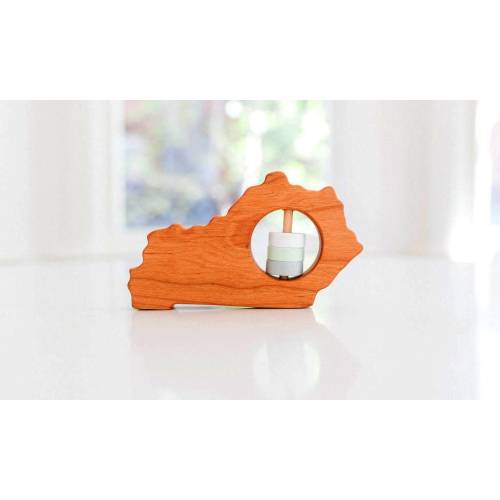 Kentucky State Baby Rattle™ - Modern Wooden Baby Toy - Organic and Natural Unique Baby Shower Gift