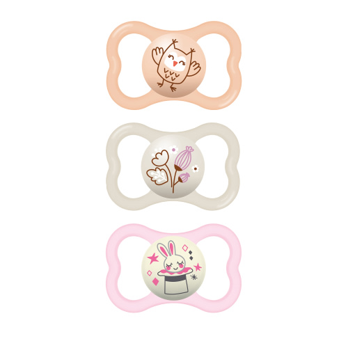 MAM Air Day & Night Pacifiers (3 pack), MAM Sensitive Skin Pacifier 6+ Months, Glow in the Dark Pacifier, Best Pacifier for Breastfed Babies, Baby Girl Pacifiers
