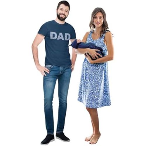 Family Matching 3 in 1 Labor Gown & Swaddle Wrap Set & Dad T Shirt, Mommy & Me & Family Outfits, Girl, Boy, Unisex