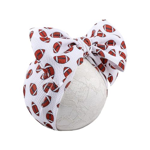 YanJie Baby Girls Headbands Football Sports Printed Bow Wide Headbands Basketball Handmade Hairbands Game Day Sports Hair Accessories Gift for Football Newborn Infant Toddlers Kids