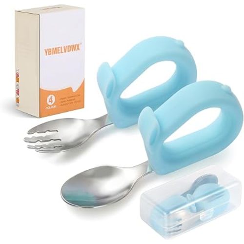 Kids Utensils Set, 18/8 Stainless Steel Spoons and Forks, BPA Free, Dishwasher Safe, Children Safe Toddler Flatware