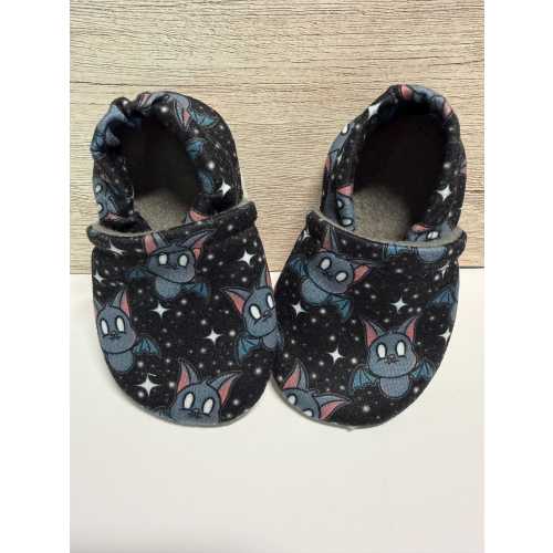 Black Baby Bats soft soled moccasin slippers