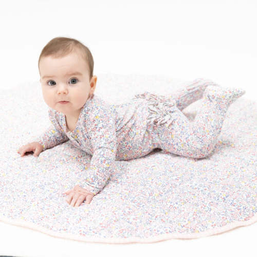 Elizabeth's Garden - 2 Way Ruffle Back Zipper Footie