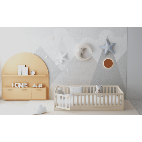 Gianna Toddler Floor Bed with Gate