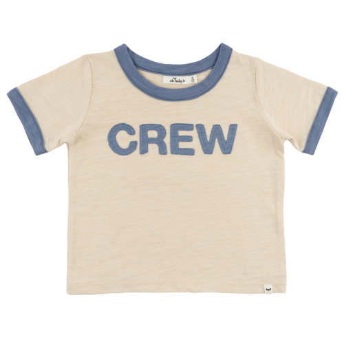 oh baby! Billie Slub Ringer Tee - Fog Crew - Natural