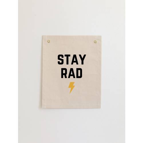 Stay Rad Wall Banner, Little Rad Dude Wall Flag, Boy Nursery Canvas Banner, Neutral Boy Nursery Décor, Neutral Boy Playroom Wall Décor