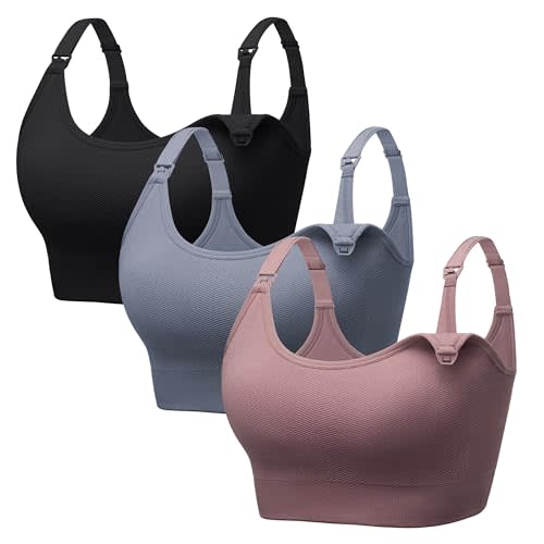 Angelhood Non-Padded Minimizer Nursing Bras for Breastfeeding Support Maternity Sports T-Shirt Bras Wireless Sleep Bralettes