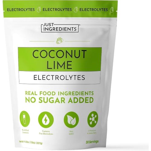 JUST INGREDIENTS Coconut Lime Electrolyte Powder - No Sugar - 30 Servings