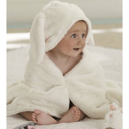 Bunny Faux Fur Baby Hooded Towel