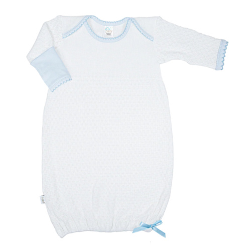 PatyKnit™ Overlap Shoulder Gown with Pima Trim
