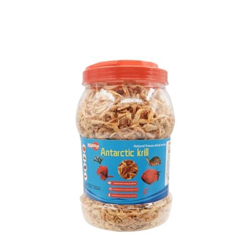 Premium Freeze-Dried Krill & Shrimp Mix Ideal for Arowana, Koi, Tropical Cichlids, and Turtles High Protein Floating Aquarium Food (1000ml)
