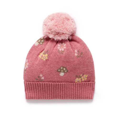 Toadstool Jaquard Beanie - Purebaby