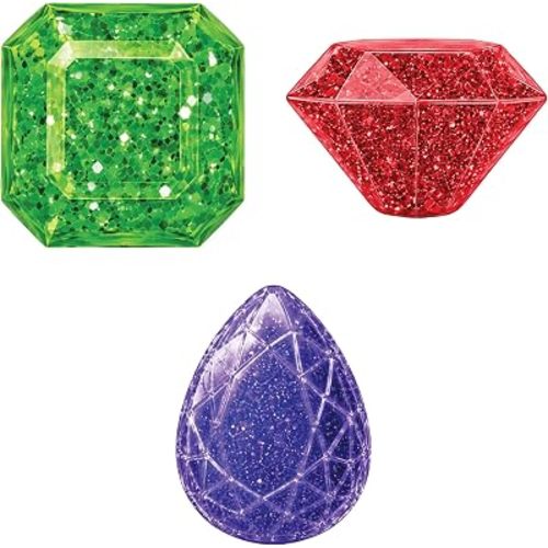 Squeeze Please Gems 3 Pack with Collector Display Case Stress Relief Sensory Squeeze Toy, Fidget Toys