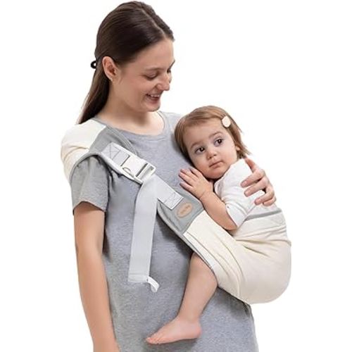 Baby Carrier Newborn to Toddler, Baby Sling Carrier, Toddler Carrier 25-60 lbs with Adjustable Straps, Soft Padded Edges, Lightweight and Travel-Friendly Newborn Baby Carrier