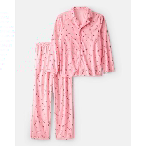 Adult Pink Peppermints Long-Sleeve Loose Fit 2-Piece Pajamas - Pink - Carter's | Carter's