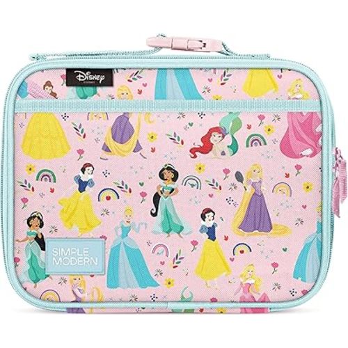 Simple Modern Disney Kids Lunch Box for School | Reusable Insulated Lunch Bag for Toddler, Girl, and Boy | Meal Containers with Exterior & Interior Pockets | Hadley Collection | Princess Rainbows