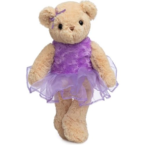 Ballerina Teddy Bear Stuffed Animal Cute Plush Bear in Tutu Skirt Birthday Dance Recital Gifts for Girls Kids 21’’ Purple