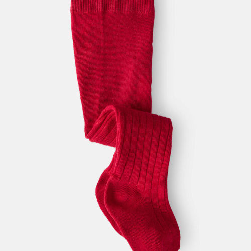 Red Baby Girl Rib Tights - Red | Carter’s Oshkosh Canada