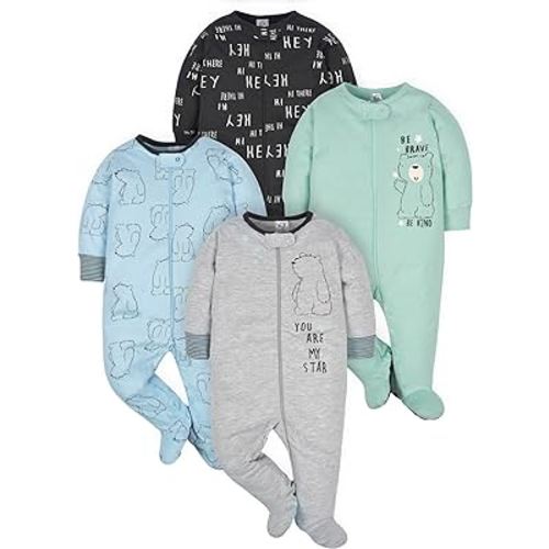 Gerber Baby Boys' 4 Pack Sleep 'N Play Footie