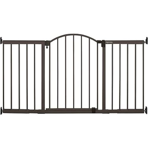 Ingenuity Decorative Extra Wide Baby Gate & Dog Gate, 44"-72" Wide, 36" Tall, Hardware Mounted, Install in Hallways, Bottom of Stairs, or Large Openings - Bronze