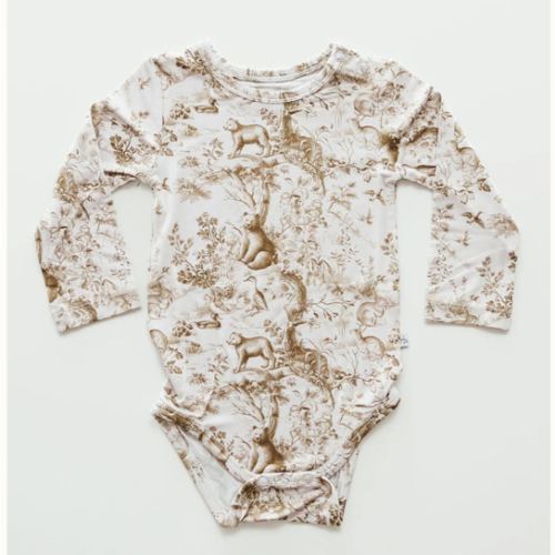 Woodland Toile - Unisex Bamboo Long Sleeve Bodysuit