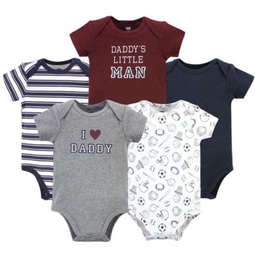 Hudson Baby Infant Boy Cotton Bodysuits, Boy Daddy 5-Pack, 6-9 Months