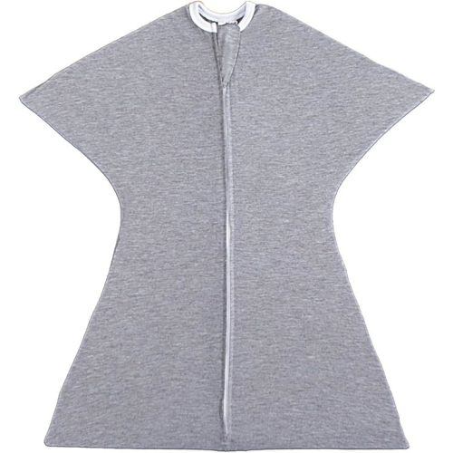 SleepingBaby Zipadee-Zip Transition Swaddle - Cozy Baby Swaddle Blanket with Zipper Convenience - Roomy Wearable Blanket for Easy Diaper Changes - Heather Grey, Small (4-8 Month)